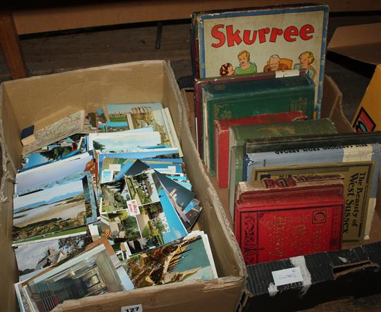 2 boxes of books & postcards